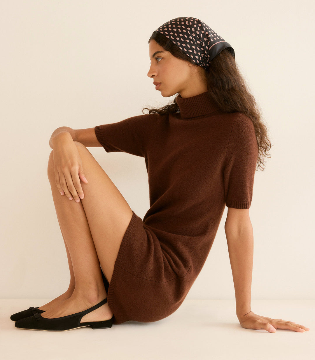 AGATHE CASHMERE DRESS -- DARK UMBER