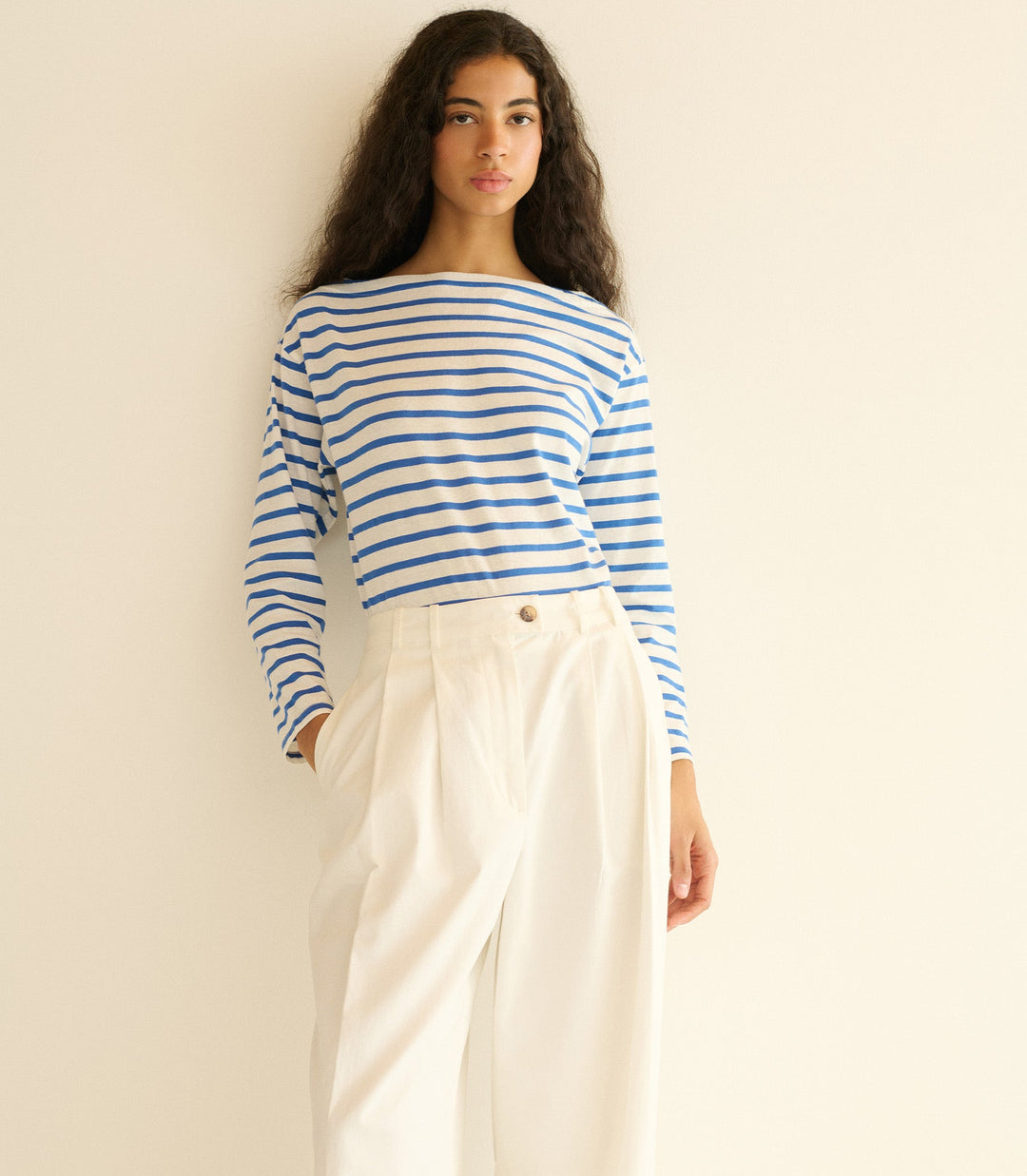 IRENE TEE -- BLEU BRETON STRIPE